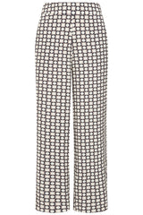 Wide Leg Circle Tile Print Trousers