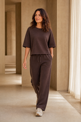 Wide Leg Jersey Trousers