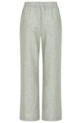 Metallic Stripe Linen-Look Trousers