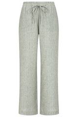 Metallic Stripe Linen-Look Trousers