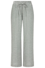 Thin Striped Linen-Look Trousers