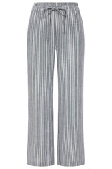 Thin Striped Linen Look Trousers