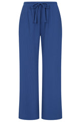 Wide Leg Crinkle Trousers
