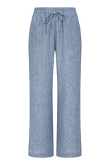 Plain Linen-Look Trousers