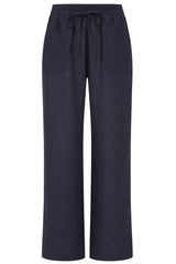 Plain Linen-Look Trousers