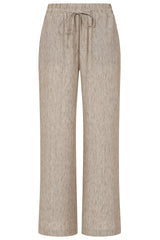 Plain Linen-Look Trousers