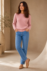 Straight Leg Denim Trousers