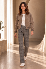 Check Ponte Trousers With Pocket Detail