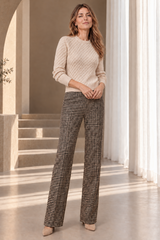 Check Pattern Ponte Trousers