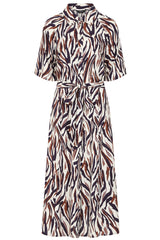 Maxi Animal Print Shirt Dress