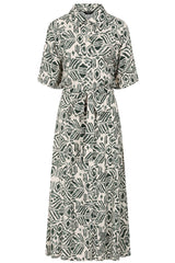 Maxi Aztec Print Shirt Dress