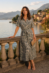 Maxi Aztec Print Shirt Dress
