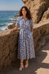 Maxi Floral Print Shirt Dress