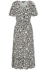Floral Print Tiered Midi Dress