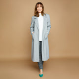 Longline Single Breasted Classic Coat Grey Melange