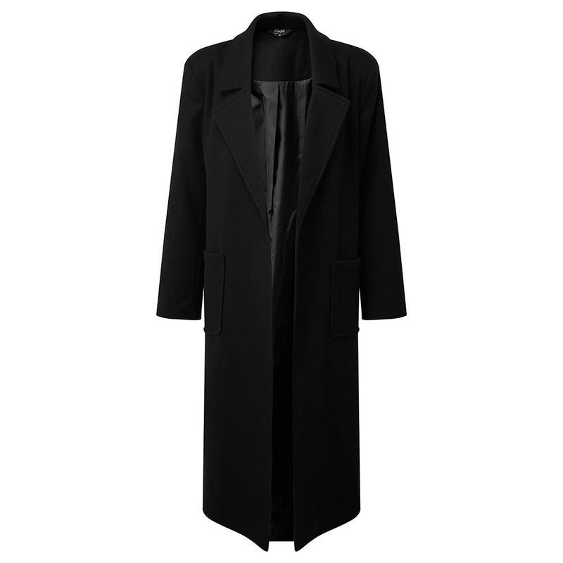 Longline Single Breasted Classic Coat Black