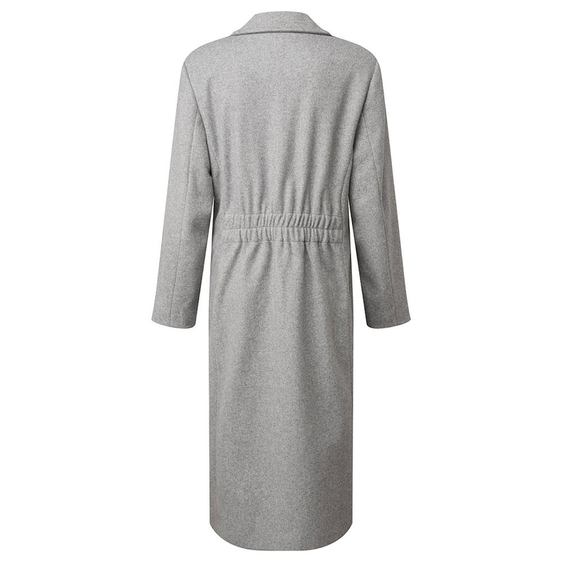Longline Single Breasted Classic Coat Grey Melange