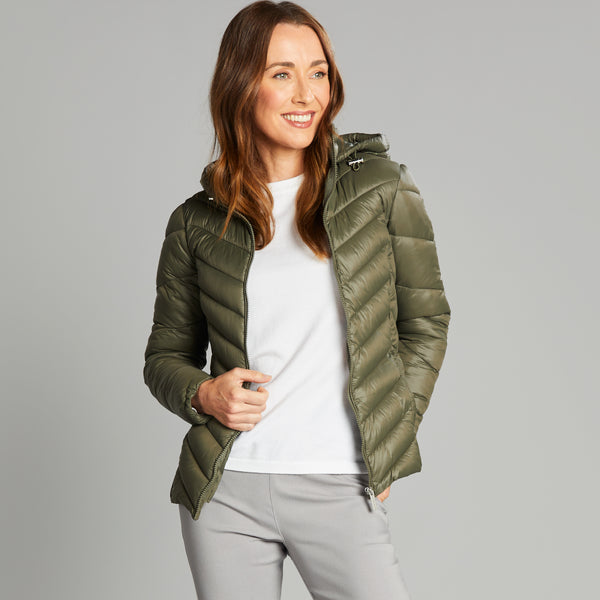 Short wadded cheap packaway jacket