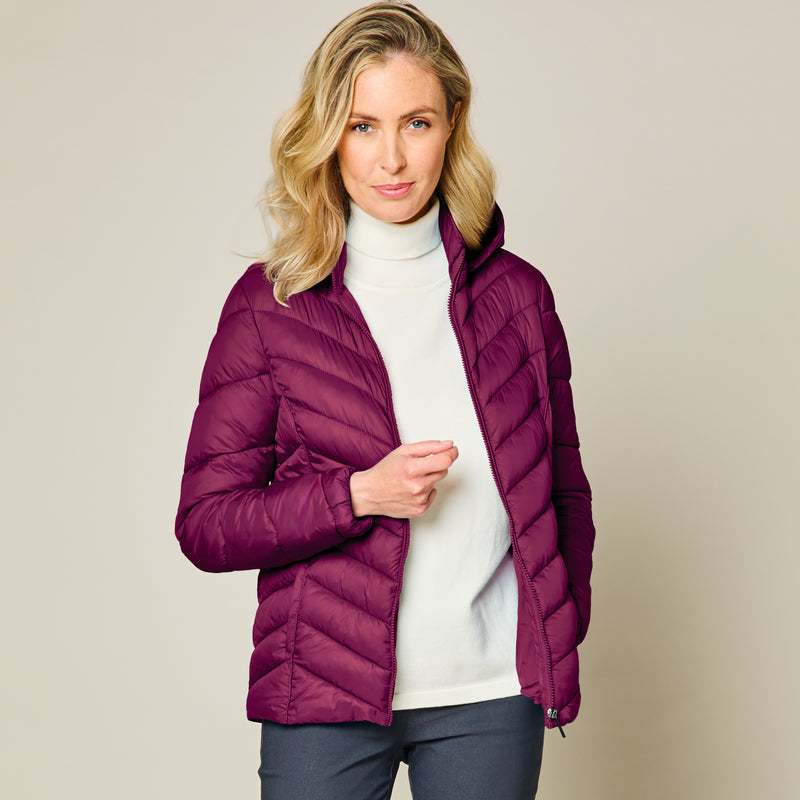 Packaway Quilted Jacket Berry