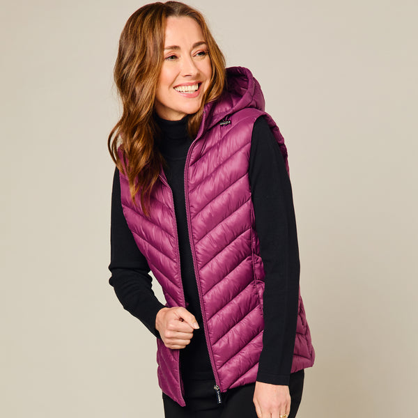 Packaway Quilted Gilet Berry