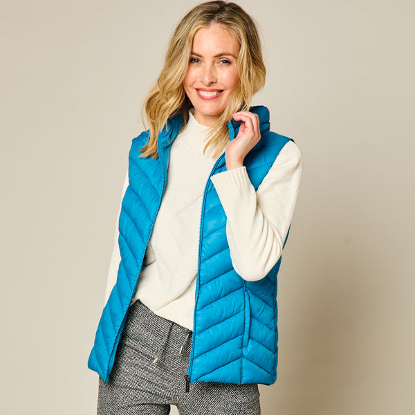 Packaway Quilted Gilet Teal