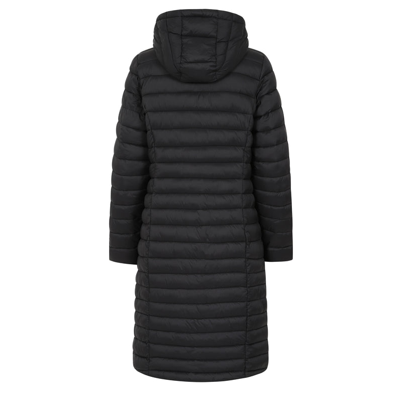 Longline Lightweight Quilted Coat Black