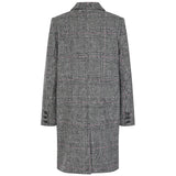 Long Sleeve Check Single Breasted Coat Berry