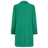 Long Sleeve Plain Single Breasted Coat Green