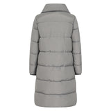 Shawl Collar Padded Wrap Coat Grey