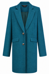 Single Breasted Revere Collar Coat Emerald