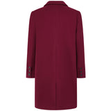 Single Breasted Revere Collar Coat Berry