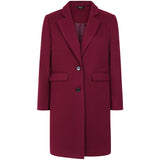 Single Breasted Revere Collar Coat Berry
