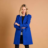 Single Breasted Revere Collar Coat Blue