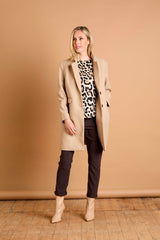 Single Breasted Revere Collar Coat Camel