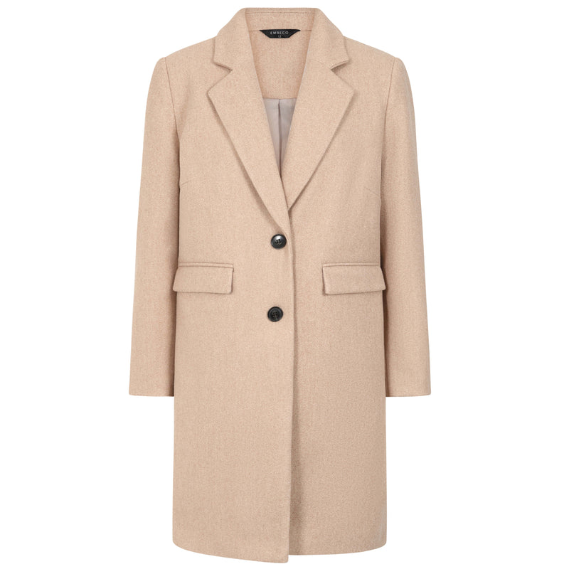 Single Breasted Revere Collar Coat Camel