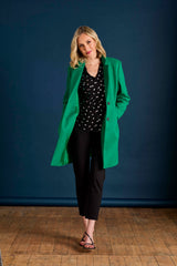 Single Breasted Revere Collar Coat Green