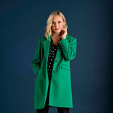 Single Breasted Revere Collar Coat Green