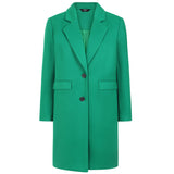 Single Breasted Revere Collar Coat Green