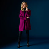 Single Breasted Revere Collar Coat Berry