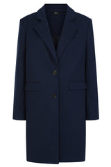 Single Breasted Revere Collar Coat Midnight