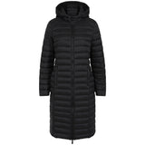 Longline Lightweight Quilted Coat Black