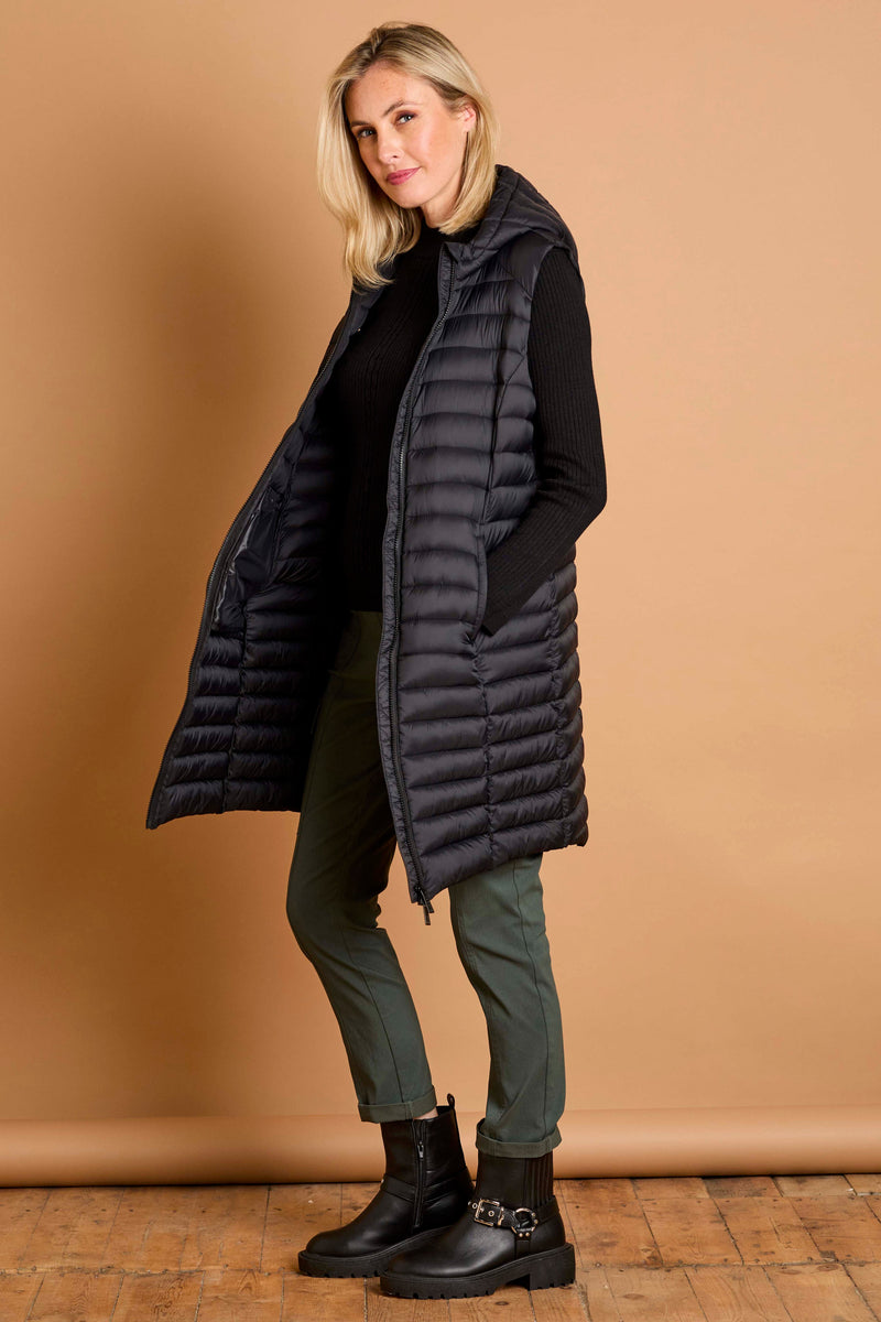 Longline Lightweight Quilted Gilet