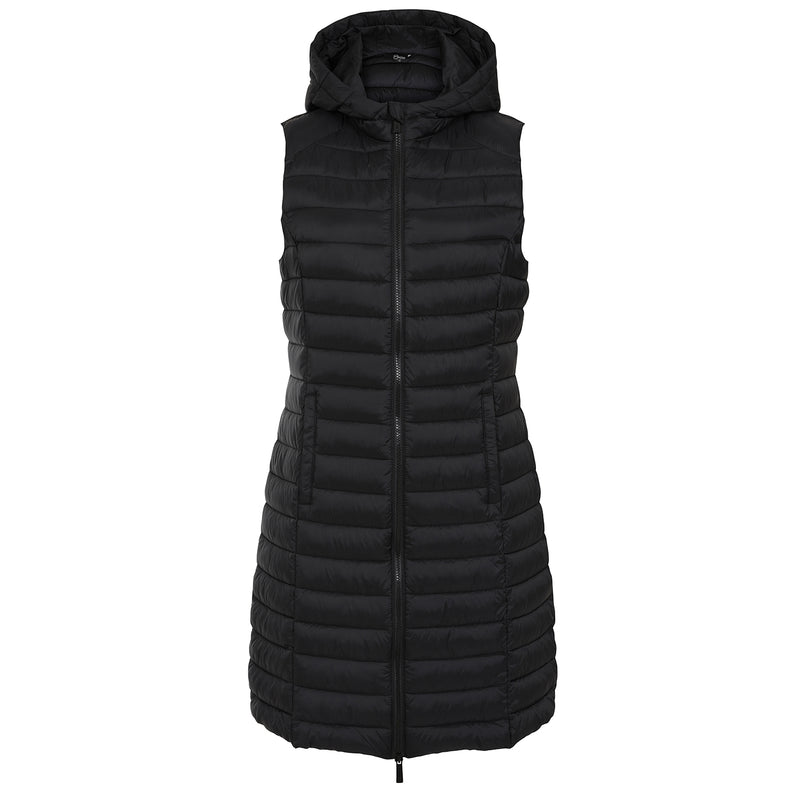 Longline Lightweight Quilted Gilet Black