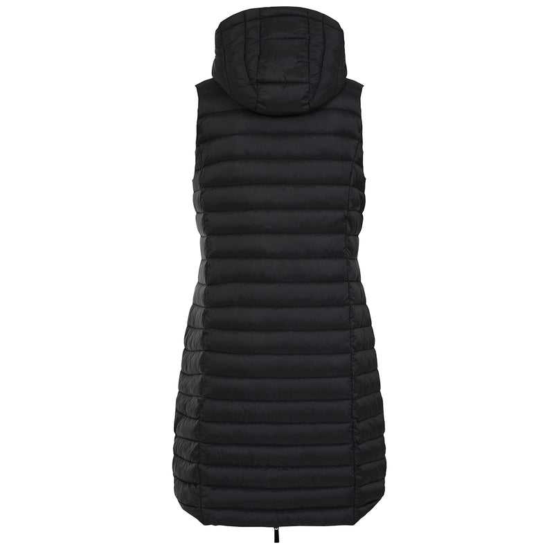 Longline Lightweight Quilted Gilet Black