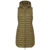 Longline Lightweight Quilted Gilet Khaki