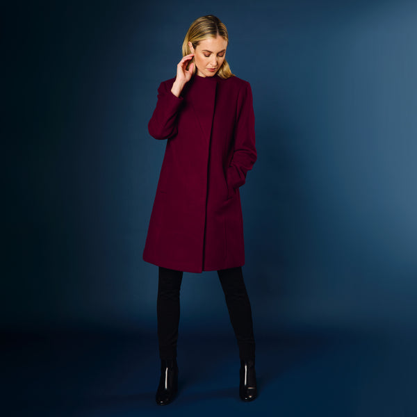 Smart Wrap Coat Berry