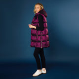 Longline Metallic Quilted Gilet Berry