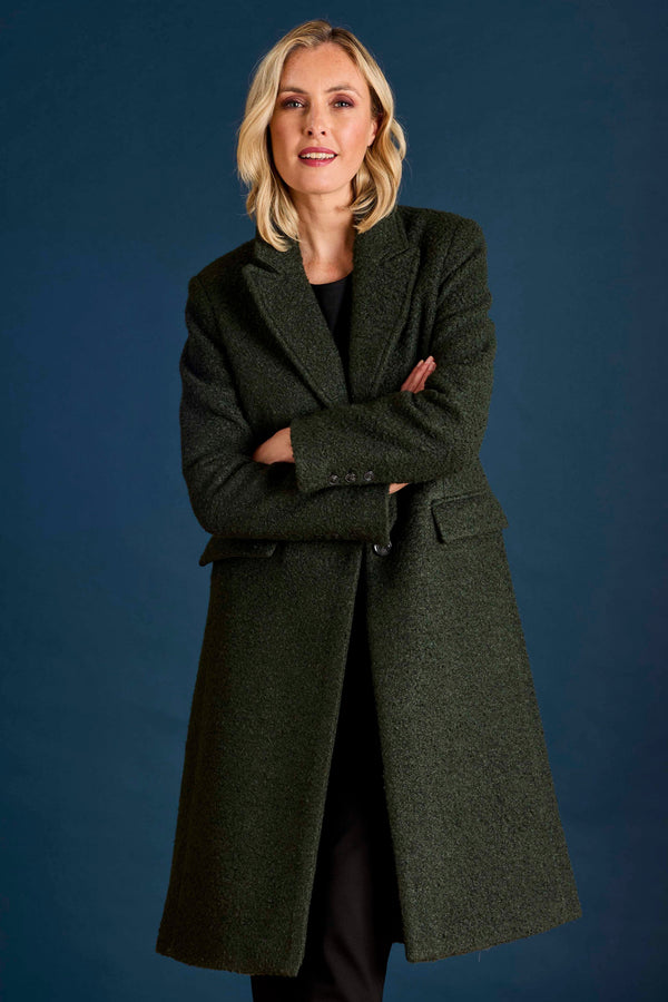 Longline Textured Single Breasted Coat