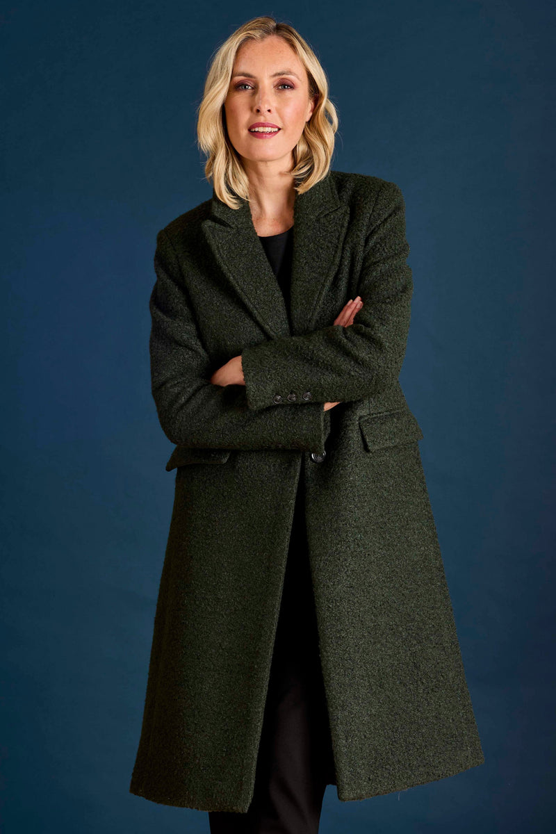Longline Textured Single Breasted Coat
