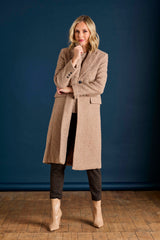 Longline Textured Single Breasted Coat